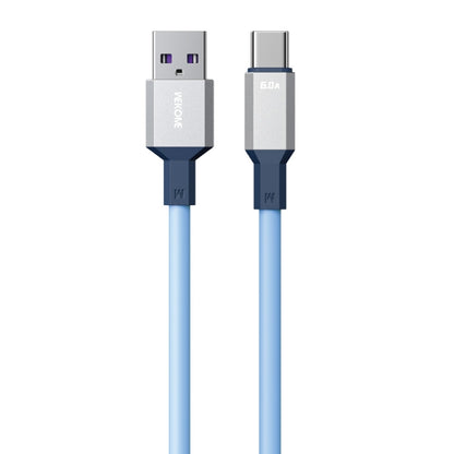 WK WDC-17 6A USB to USB-C/Type-C Silicone Data Cable, Length: 1.2m(Blue) - USB-C & Type-C Cable by WK | Online Shopping UK | buy2fix