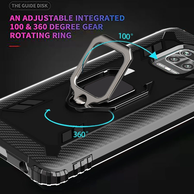 For Xiaomi Redmi 10X 5G Carbon Fiber Protective Case with 360 Degree Rotating Ring Holder(Black) - Xiaomi Cases by buy2fix | Online Shopping UK | buy2fix