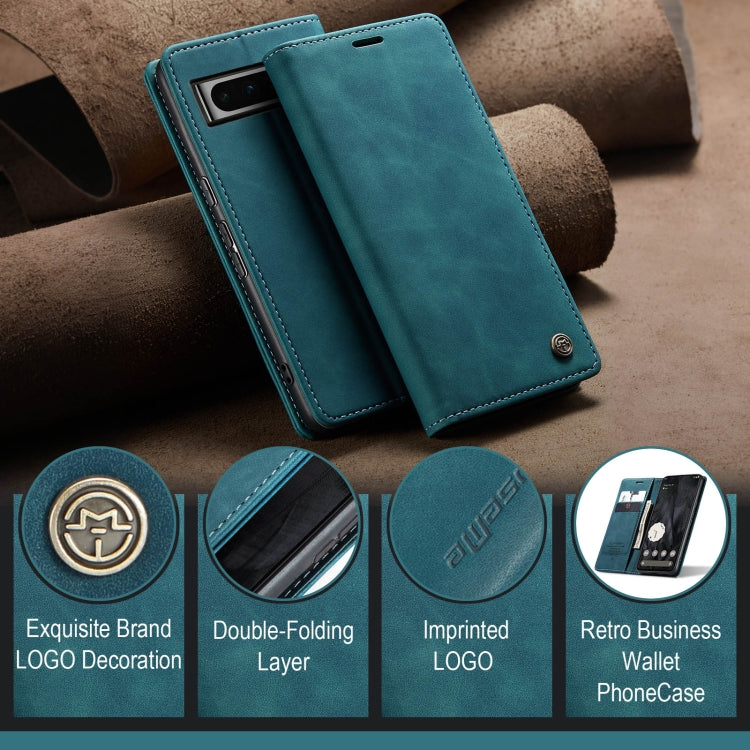 For Google Pixel 8 Pro CaseMe 013 Multifunctional Horizontal Flip Leather Phone Case(Blue) - Google Cases by CaseMe | Online Shopping UK | buy2fix