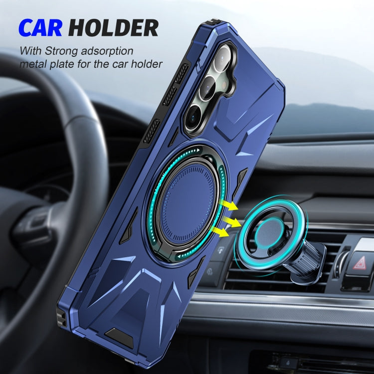 For Samsung Galaxy A15 MagSafe Magnetic Shockproof Phone Case with Ring Holder(Navy Blue) - Galaxy Phone Cases by buy2fix | Online Shopping UK | buy2fix