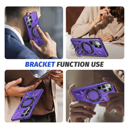 For Samsung Galaxy S24+ 5G MagSafe Magnetic Shockproof Phone Case with Ring Holder(Purple) - Galaxy S24+ 5G Cases by buy2fix | Online Shopping UK | buy2fix
