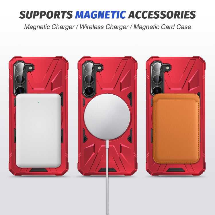 For Samsung Galaxy S24 5G MagSafe Magnetic Shockproof Phone Case with Ring Holder(Red) - Galaxy S24 5G Cases by buy2fix | Online Shopping UK | buy2fix