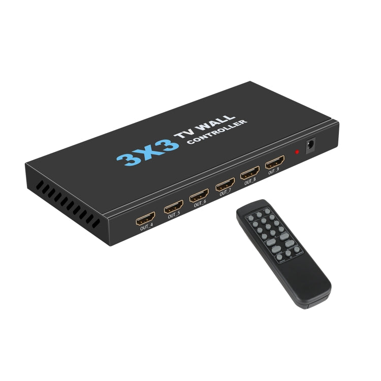 NK-330 3x3 4K 9 Screen HDMI DVI TV Video Wall Controller Splitter Multi Video Screen Processor Splicer, Plug Type:UK Plug(Black) - Splitter by buy2fix | Online Shopping UK | buy2fix