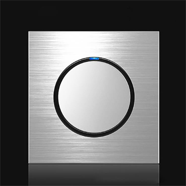 86mm Gray Aluminum Wire Drawing LED Switch Panel, Style:One Open Dual Control - Consumer Electronics by buy2fix | Online Shopping UK | buy2fix
