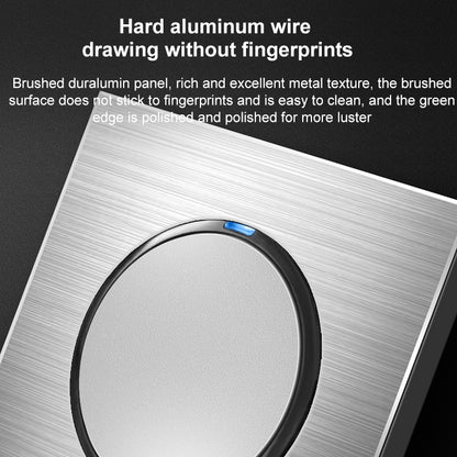 86mm Gray Aluminum Wire Drawing LED Switch Panel, Style:Five-hole USB Socket - Consumer Electronics by buy2fix | Online Shopping UK | buy2fix