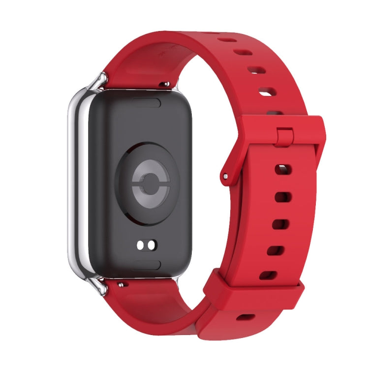 For Xiaomi Smart Band 9 Pro / 8 Pro Mijobs Silicone Breathable Watch Band(Red+Silver) - Watch Bands by MIJOBS | Online Shopping UK | buy2fix