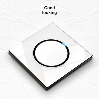 86mm Round LED Tempered Glass Switch Panel, White Round Glass, Style:Four Open Dual Control - Consumer Electronics by buy2fix | Online Shopping UK | buy2fix