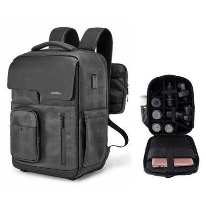 Cwatcun D97 Professional Photography Bag Mirrorless/SLR Multifunctional Backpack Camera Bag, Size:44 x 34 x 20.5cm(Black) - Backpack by Cwatcun | Online Shopping UK | buy2fix