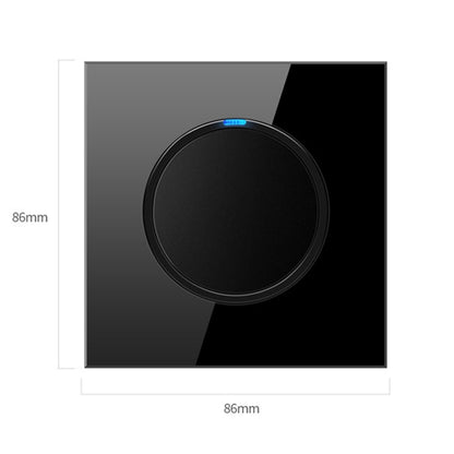 86mm Round LED Tempered Glass Switch Panel, Black Round Glass, Style:Telephone-TV Socket - Consumer Electronics by buy2fix | Online Shopping UK | buy2fix
