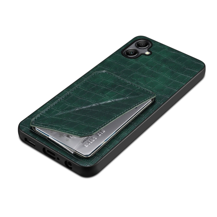 For Samsung Galaxy S24 5G Denior Imitation Crocodile Leather Back Phone Case with Holder(Green) - Galaxy S24 5G Cases by Denior | Online Shopping UK | buy2fix