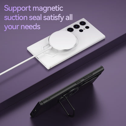 For Samsung Galaxy S24 5G Matte Magsafe Magnetic Phone Case with Trolley Holder(Night Purple) - Galaxy S24 5G Cases by buy2fix | Online Shopping UK | buy2fix