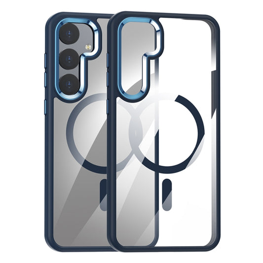 For Samsung Galaxy S24+ 5G MagSafe Anti-fingerprint Highly Transparent PC Phone Case(Blue) - Galaxy S24+ 5G Cases by buy2fix | Online Shopping UK | buy2fix