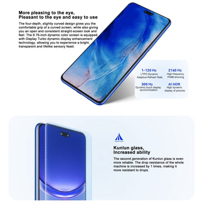 Huawei nova 12 Ultra, 12GB+1TB, Screen Fingerprint Identification, 6.76 inch HarmonyOS 4.0 Octa Core, Network: 4G, NFC, OTG, Not Support Google Play(Blue) - Huawei Mate & P by Huawei | Online Shopping UK | buy2fix