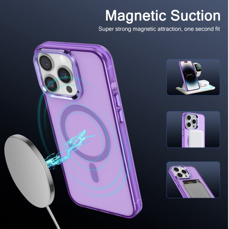 For iPhone 15 Pro Electroplated IMD Magsafe PC Hybrid TPU Phone Case(Purple) - iPhone 15 Pro Cases by buy2fix | Online Shopping UK | buy2fix