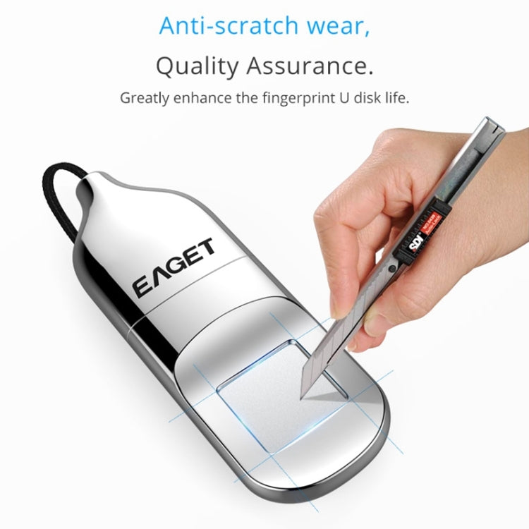 EAGET FU5 64G USB 2.0 Interface Metal Flash U Disk with Fingerprint Identification - USB Flash Drives by EAGET | Online Shopping UK | buy2fix