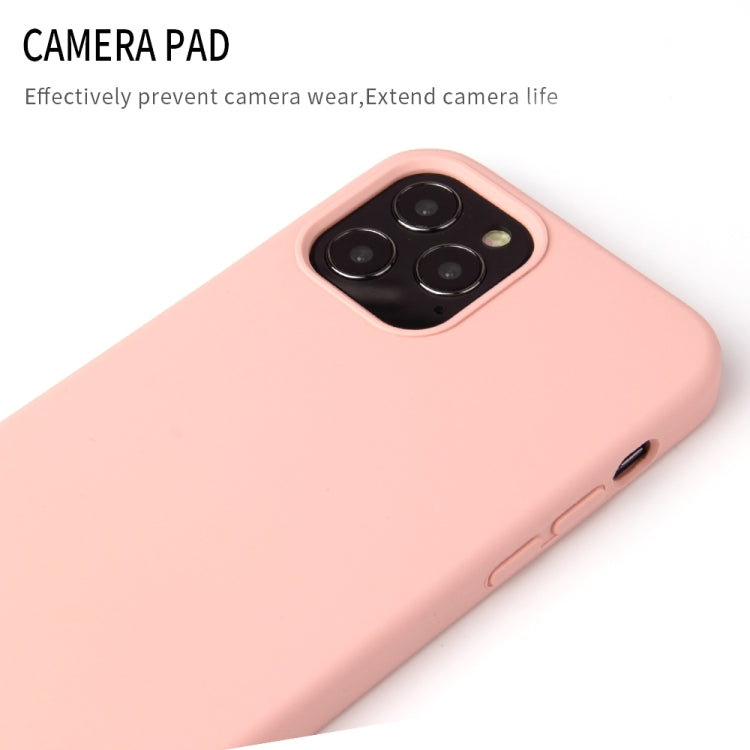 For iPhone 12 / 12 Pro Solid Color Liquid Silicone Shockproof Protective Case(Sand Pink) - iPhone 12 / 12 Pro Cases by buy2fix | Online Shopping UK | buy2fix