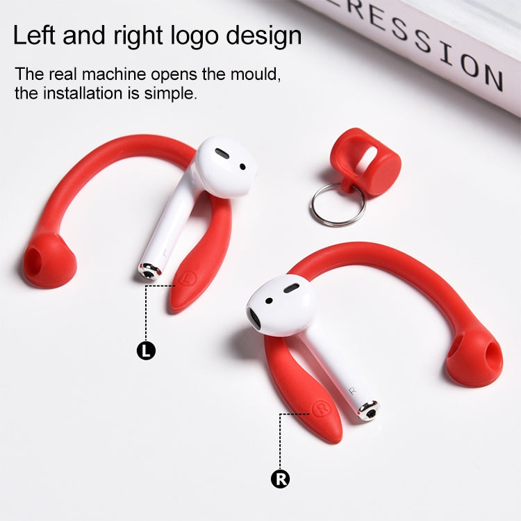 For AirPods 1 / 2 / AirPods Pro / Huawei FreeBuds 3 Wireless Earphones Silicone Anti-lost Lanyard Ear Hook(Red) - Apple Accessories by buy2fix | Online Shopping UK | buy2fix