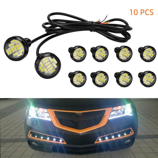 10 PCS 23mm 12LEDs SMD-4014 DC9-80V Motorcycle Eagle Eye Light(White Light) - Eagle Eye Lamps by buy2fix | Online Shopping UK | buy2fix