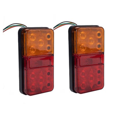 2 PCS Trailer / Truck D-type Long Strip 10LEDs Tail Light Set - License Plate Lights by buy2fix | Online Shopping UK | buy2fix