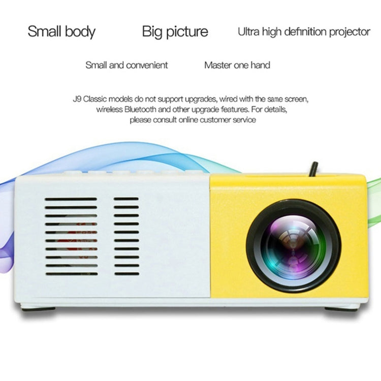 J9 1920x1080P 15 ANSI Portable Home Theater Mini LED HD Digital Projector, Basic Version, AU Plug(Yellow White) - Consumer Electronics by buy2fix | Online Shopping UK | buy2fix