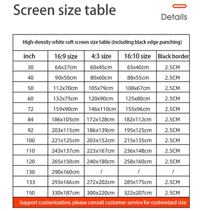 Simple Folding High Density Polyester Projector Film Curtain, Size:72 inch (16:9) Projection Area: 159x90cm - Film Curtains by buy2fix | Online Shopping UK | buy2fix