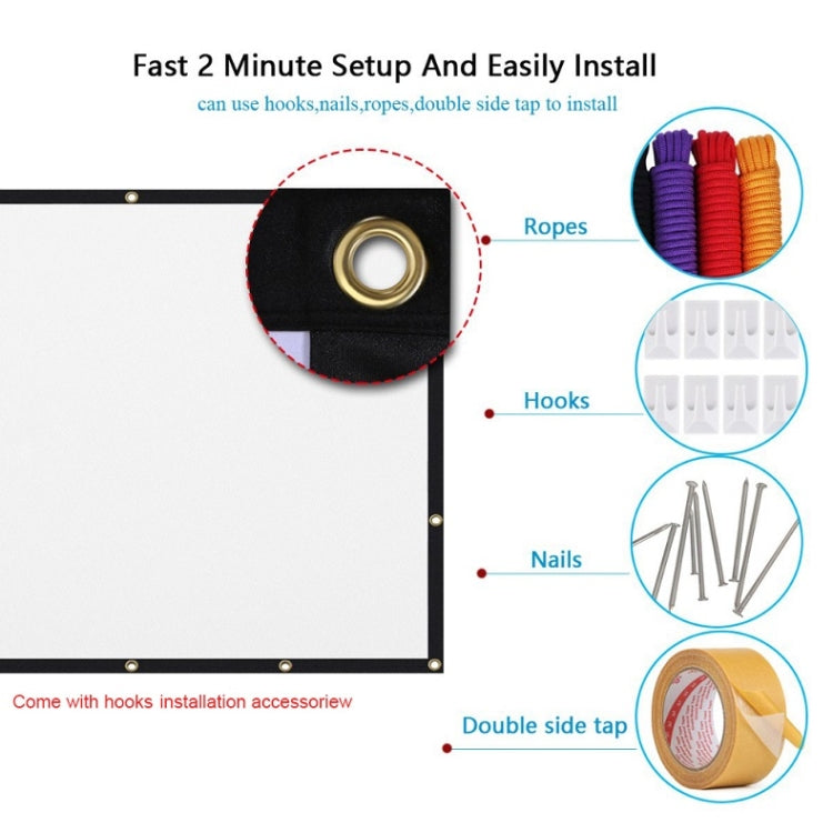 Simple Folding Thin Polyester Projector Film Curtain, Size:120 inch (16:9) Projection Area: 265 x 150cm - Consumer Electronics by buy2fix | Online Shopping UK | buy2fix