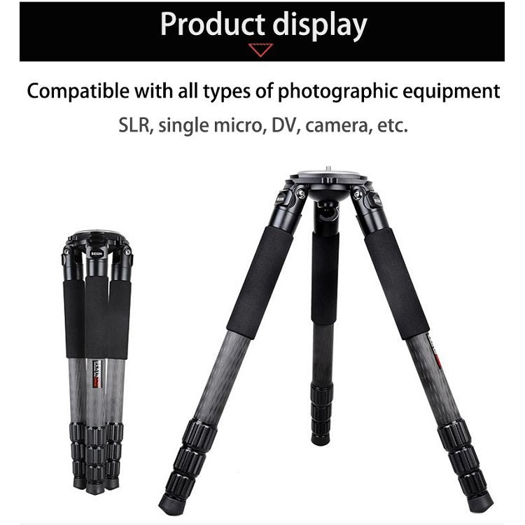 BEXIN ST424C Rugged Camcorder Photographic Carbon Fiber Big Tripod, Max Tube: 40mm - Camera Accessories by BEXIN | Online Shopping UK | buy2fix