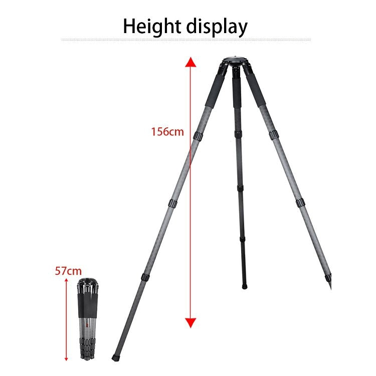 BEXIN ST424C Rugged Camcorder Photographic Carbon Fiber Big Tripod, Max Tube: 40mm - Camera Accessories by BEXIN | Online Shopping UK | buy2fix