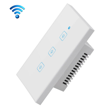 WS-US-03 EWeLink APP & Touch Control 2A 3 Gangs Tempered Glass Panel Smart Wall Switch, AC 90V-250V, US Plug - Consumer Electronics by buy2fix | Online Shopping UK | buy2fix