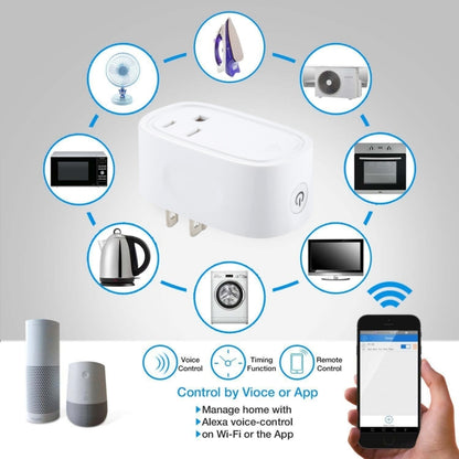 JH-G09U 15A 2.4GHz WiFi Control Hubless Smart Home Power Socket Works with Alexa  & Google Home, AC 100-240V, US Plug (White) - Consumer Electronics by buy2fix | Online Shopping UK | buy2fix