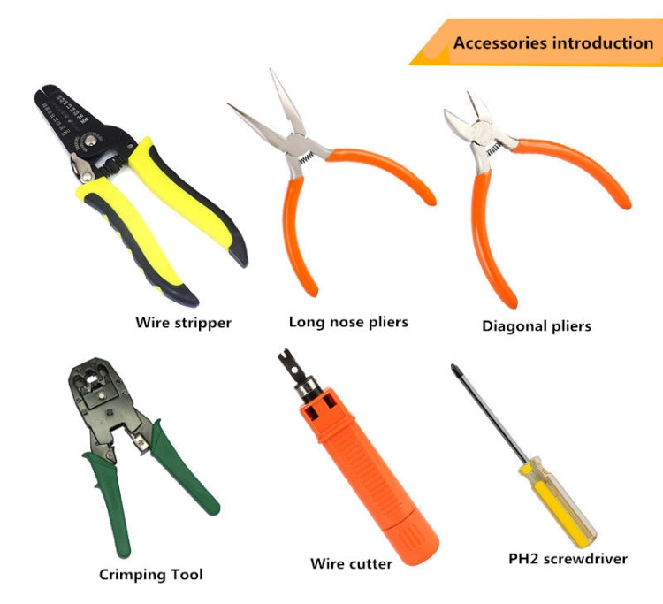 JAKEMY PS-P15 16 in 1 Professional LAN Network Kit Crimper Cable Wire Stripper Cutter Pliers Screwdriver Tool - Lan Cable and Tools by JAKEMY | Online Shopping UK | buy2fix