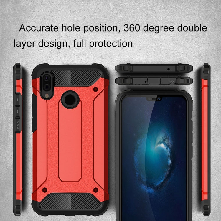 For Huawei  P20 Lite Full-body Rugged TPU + PC Combination Back Cover Case (Red) - Mobile Accessories by buy2fix | Online Shopping UK | buy2fix