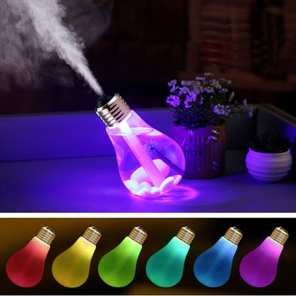 400ML Colorful Light Portable Bulb Shape Aromatherapy Air Purifier Humidifier for Home / Office / Car(Silver) - Home & Garden by buy2fix | Online Shopping UK | buy2fix