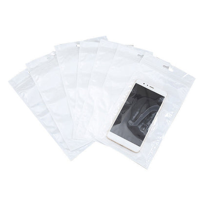 100 PCS 18cm x 26cm Hang Hole Clear Front White Pearl Jewelry Zip Lock Packaging Bag, Custom Printing and Size are welcome -  by buy2fix | Online Shopping UK | buy2fix