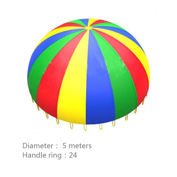 5m Children Outdoor Game Exercise Sport Toys Rainbow Umbrella Parachute Play Fun Toy with 24 Handle Straps for Families / Kindergartens / Amusement Parks - Toy Sports by buy2fix | Online Shopping UK | buy2fix