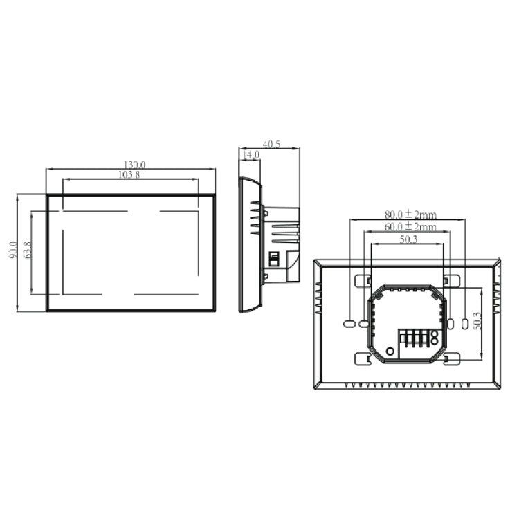 BHT-8000-GA-SS Brushed Stainless Steel Mirror Control Water Heating Energy-saving and Environmentally-friendly Smart Home Negative Display LCD Screen Round Room Thermostat without WiFi - Consumer Electronics by buy2fix | Online Shopping UK | buy2fix