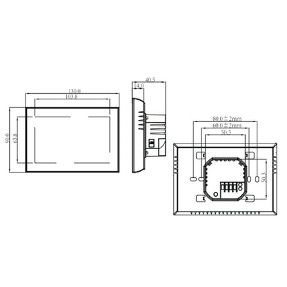 BHT-8000-GA-SS Brushed Stainless Steel Mirror Control Water Heating Energy-saving and Environmentally-friendly Smart Home Negative Display LCD Screen Round Room Thermostat without WiFi - Consumer Electronics by buy2fix | Online Shopping UK | buy2fix