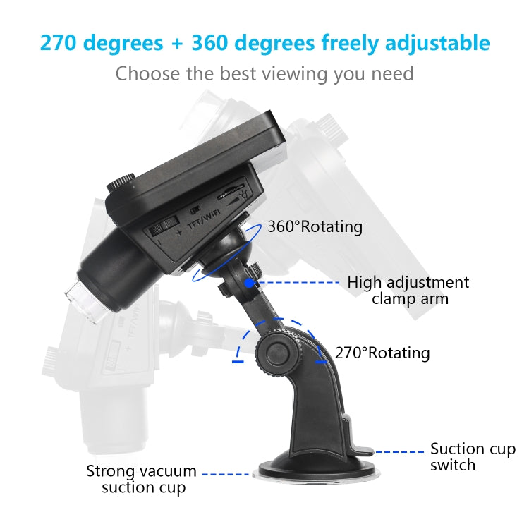 inskam317 1080P 4.3 inch LCD Screen WiFi HD Digital Microscope, Sucker Bracket - Digital Microscope by buy2fix | Online Shopping UK | buy2fix