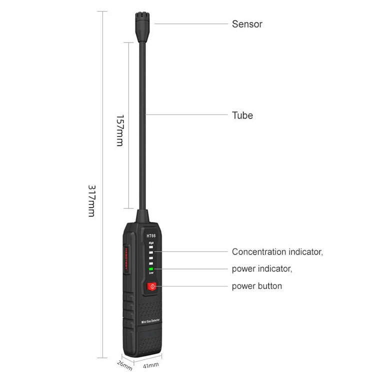 HABOTESA HT66 Combustible Gas Detector Natural Gas Leak Detector - Consumer Electronics by buy2fix | Online Shopping UK | buy2fix