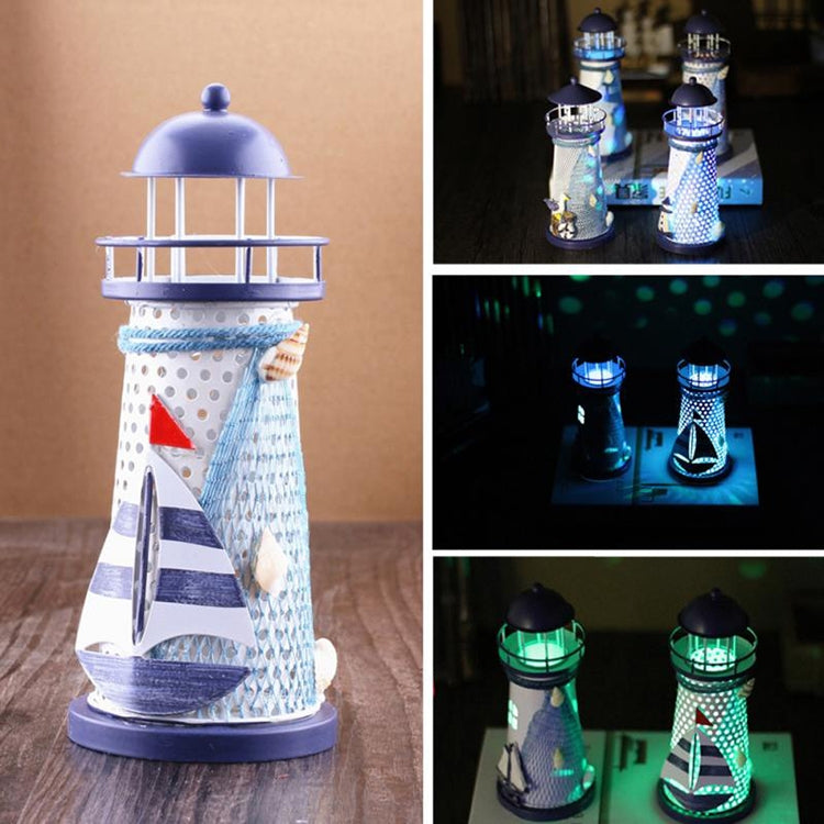 Creative Mediterranean Style Iron Handmade Flash Lighthouse, Random Style Delivery, Size: 18.5*7.5cm - Home & Garden by buy2fix | Online Shopping UK | buy2fix