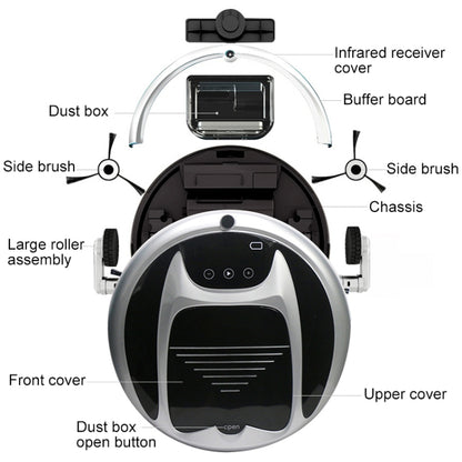 FD-3RSW(IB)CS 800Pa Suction Smart Household Vacuum Cleaner Clean Robot with Remote Control - Consumer Electronics by buy2fix | Online Shopping UK | buy2fix