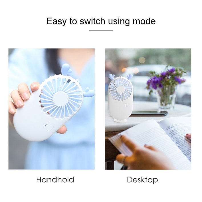 Portable Mini USB Charging Pocket Fan with 3 Speed Control (Pearl White) - Electric Fans by buy2fix | Online Shopping UK | buy2fix