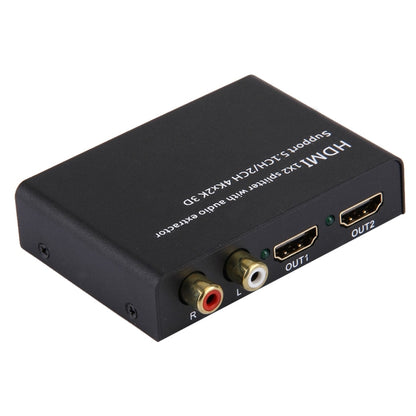 HDMI 1x2 Splitter with Audio Extractor, Support 5.1CH / 2CH, 4Kx2K, 3D -  by buy2fix | Online Shopping UK | buy2fix