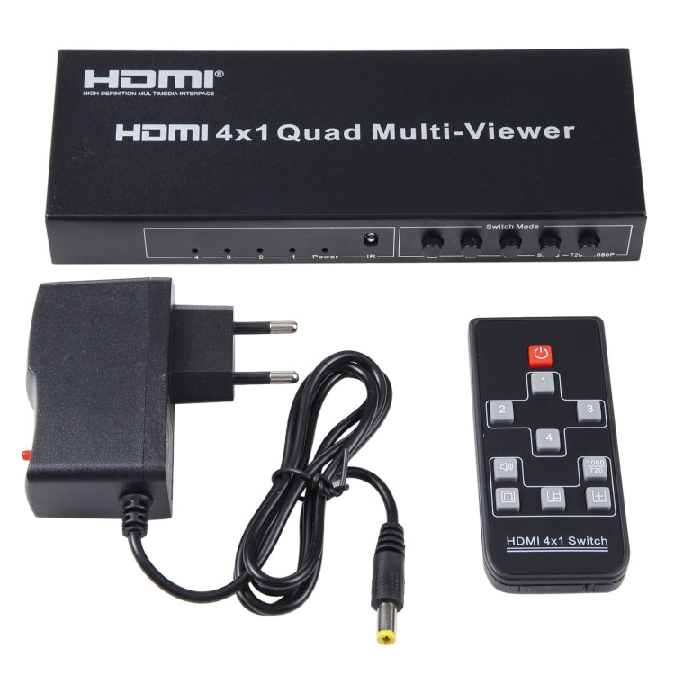 4 in 1 Out HDMI Quad Multi-viewer with Seamless Switcher, AU Plug -  by buy2fix | Online Shopping UK | buy2fix