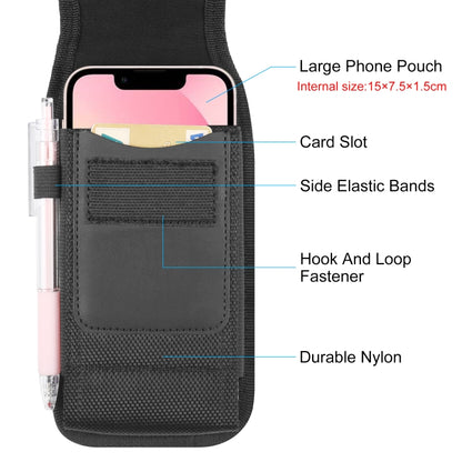 HAWEEL 4.7-6.1 inch Nylon Cloth Phone Belt Clip Carrying Pouch with Card Slot (Black) -  by HAWEEL | Online Shopping UK | buy2fix