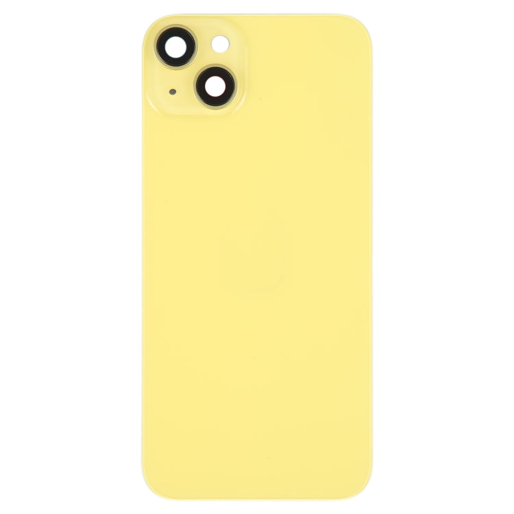Glass Battery Back Cover with Holder for iPhone 14(Yellow) -  by buy2fix | Online Shopping UK | buy2fix