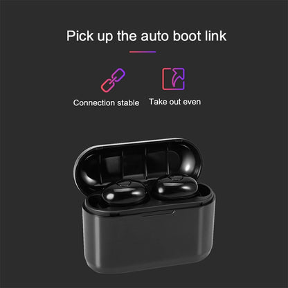 DT-4 IPX Waterproof Bluetooth 5.0 Wireless Bluetooth Earphone with 350mAh Magnetic Charging Box, Support for Calling(Dark Blue) - Bluetooth Earphone by buy2fix | Online Shopping UK | buy2fix