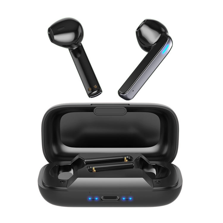 BQ02 TWS Semi-in-ear Touch Bluetooth Earphone with Charging Box & Indicator Light, Supports HD Calls & Intelligent Voice Assistant (Black) - TWS Earphone by buy2fix | Online Shopping UK | buy2fix