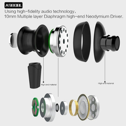 AWEI A980BL Wireless Sport Magnetic Bluetooth Earphone with Wire Control , Support Handfree Call(Green) - Bluetooth Earphone by awei | Online Shopping UK | buy2fix