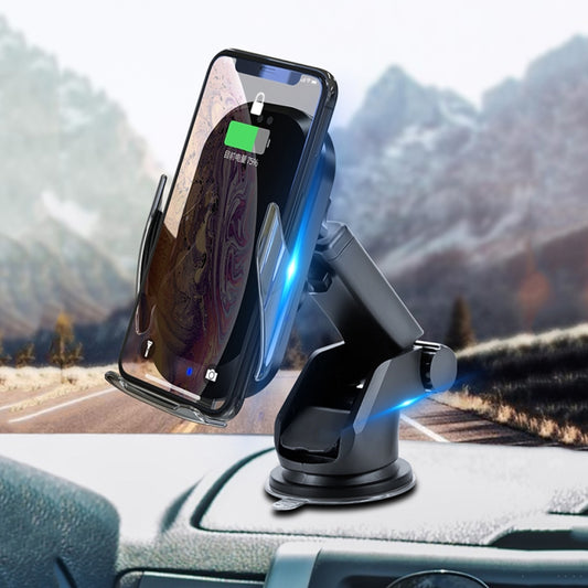 HAMTOD C20 15W Adjustable QI Smart Sensor Car Wireless Charging Holder for 4.6-7 inch Mobile Phones, with Suction Cup - In Car by HAMTOD | Online Shopping UK | buy2fix